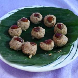 Sugar Free Laddoos made from shells of Chestnuts, Dates and Coconut